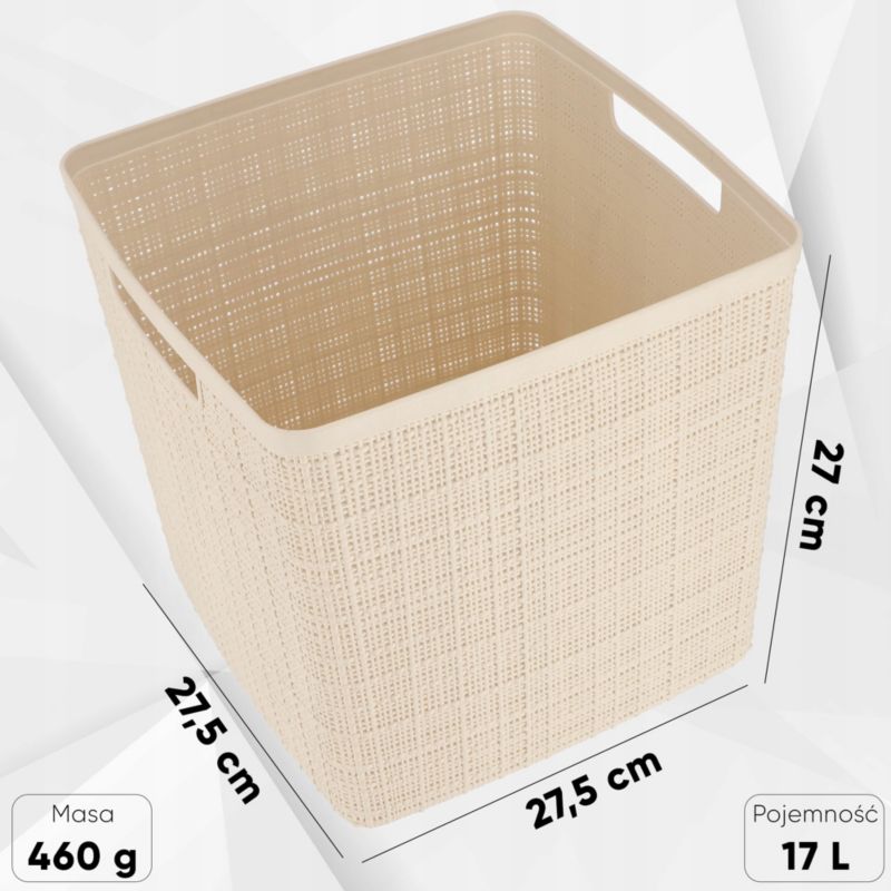 Pojemnik do przechowywania 17L Curver Jute, kremowy