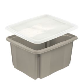Pojemnik GoodHome Burnham z pokrywą 24 l jasny szary