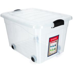 Pojemnik KADAX Organizer Pudełko Zabawki Na Kółkach 60L Przezroczysty 1 szt.