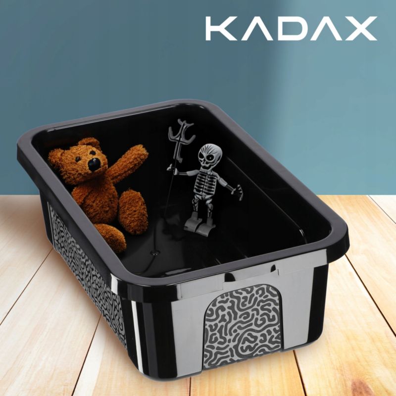 Pojemnik KADAX Plastikowy 4,5L Z Pokrywą Zamykany Pudełko Box Organizer Czarny 1 szt.
