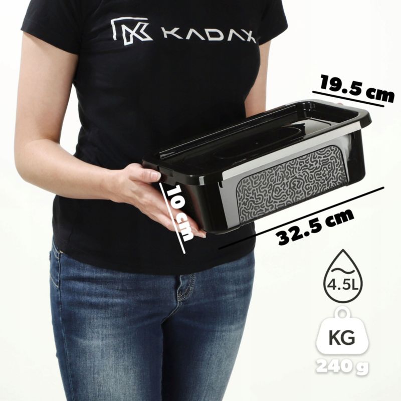 Pojemnik KADAX Plastikowy 4,5L Z Pokrywą Zamykany Pudełko Box Organizer Czarny 1 szt.