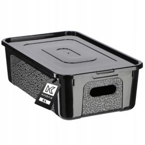 Pojemnik KADAX Plastikowy 5L Z Pokrywą Zamykany Pudełko Box Organizer Czarny 1 szt.