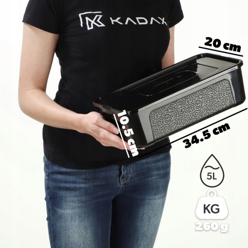 Pojemnik KADAX Plastikowy 5L Z Pokrywą Zamykany Pudełko Box Organizer Czarny 1 szt.