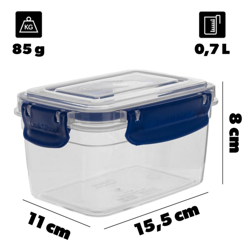 Pojemnik KADAX prostokątny Viton 0,7L turkus 1szt.
