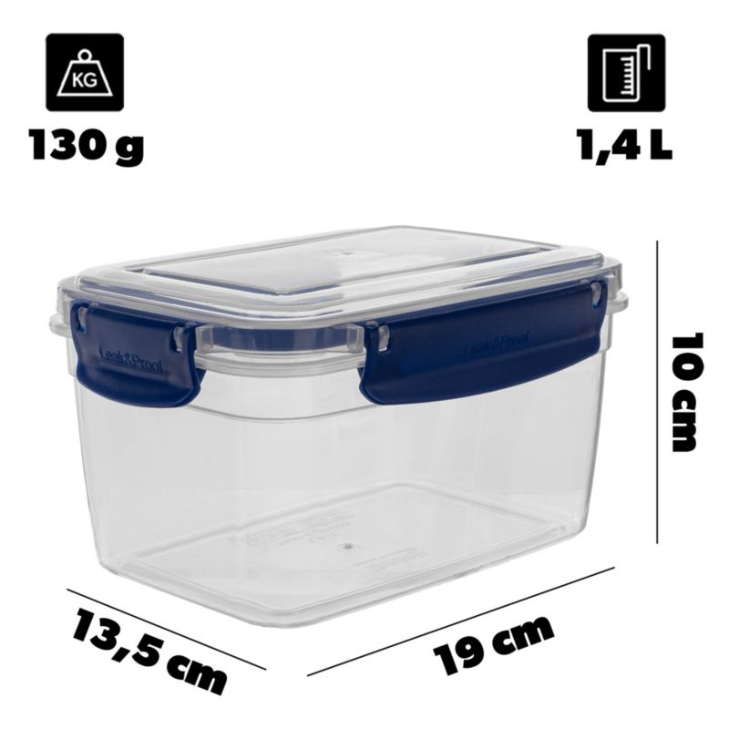 Pojemnik KADAX prostokątny Viton 1,4L turkus 1szt.