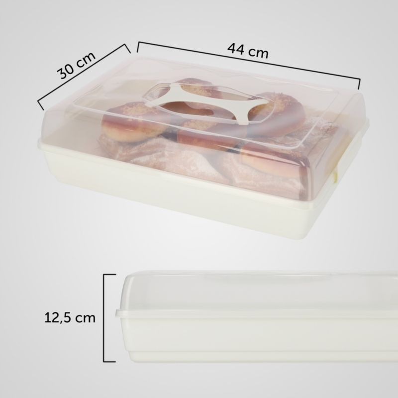 Pojemnik Na Ciasto KADAX Plastikowy Wypieki Tort Pudełko Prostokątny Duży 1szt.