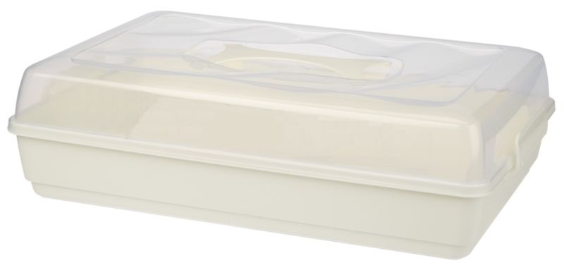 Pojemnik Na Ciasto KADAX Plastikowy Wypieki Tort Pudełko Prostokątny Duży 1szt.