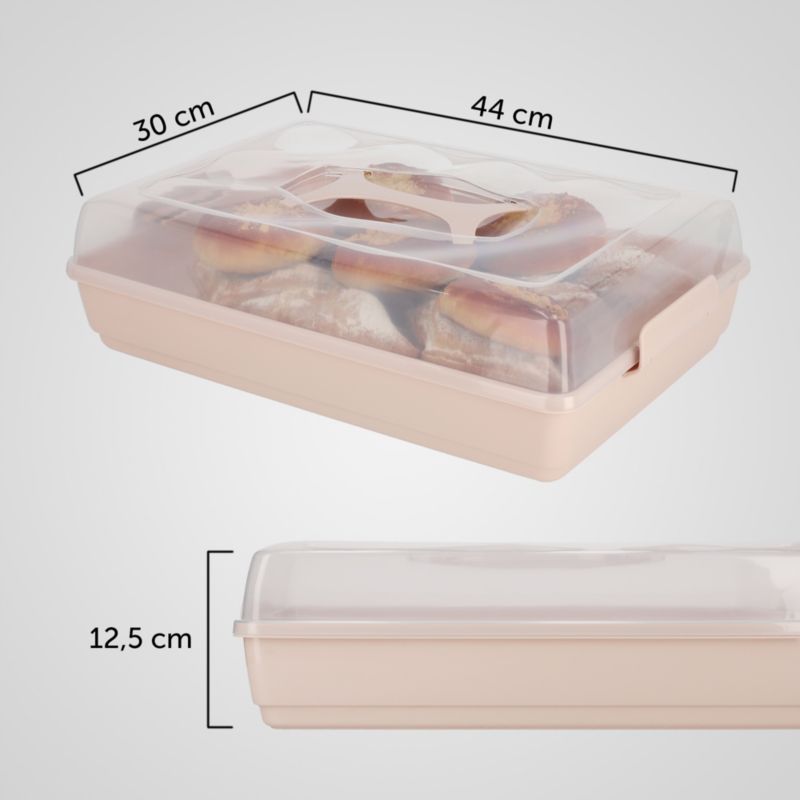 Pojemnik Na Ciasto KADAX Plastikowy Wypieki Tort Pudełko Prostokątny Duży 1szt.