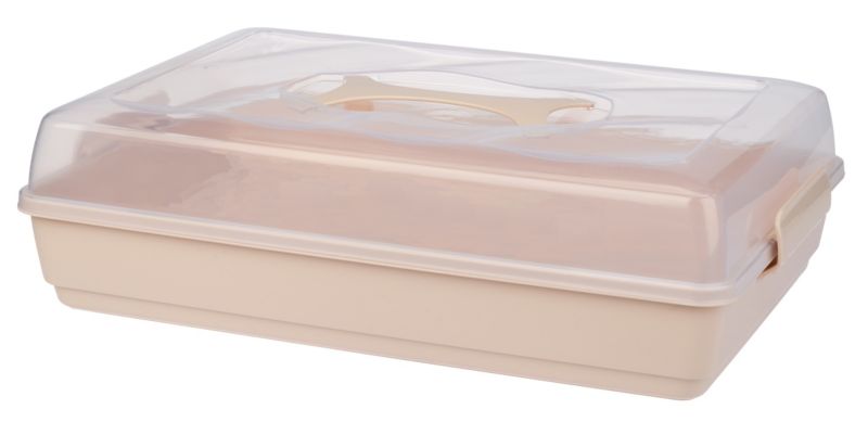Pojemnik Na Ciasto KADAX Plastikowy Wypieki Tort Pudełko Prostokątny Duży 1szt.