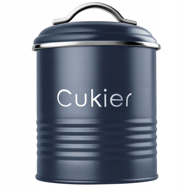 Pojemnik Na Cukier KADAX Organizer 750 ml Puszka Z Pokrywką Kuchenny Granatowy 1szt.