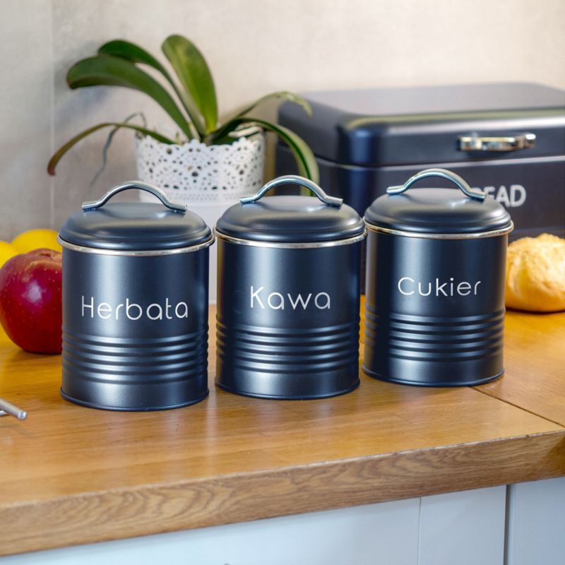 Pojemnik Na Cukier KADAX Organizer 750 ml Puszka Z Pokrywką Kuchenny Granatowy 1szt.