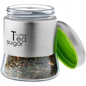 Pojemnik Na Kawę KADAX Szklany Herbatę Cukier Żywność Z Pokrywą 750ml 1szt.