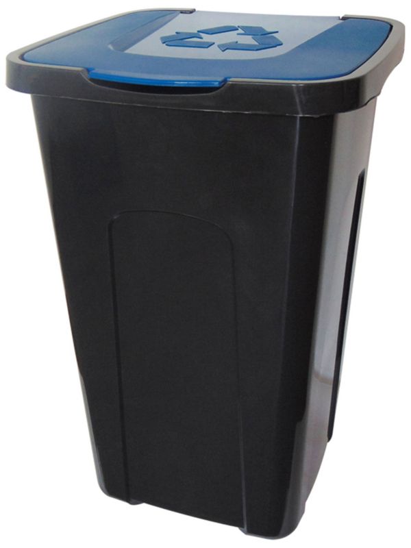 Pojemnik na odpady Keeeper Sorta 50l czarny/niebieski, selektywna zbiórka, 1 szt.