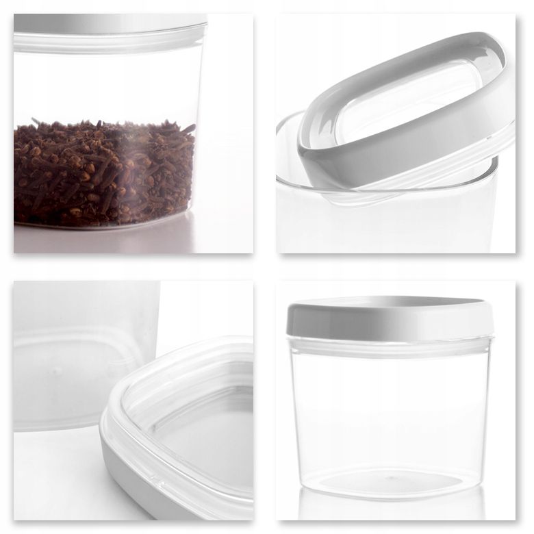 Pojemnik Na Żywność KADAX Przyprawy Produkty Sypkie Z Pokrywką 0,6L Plastikowy 1szt.