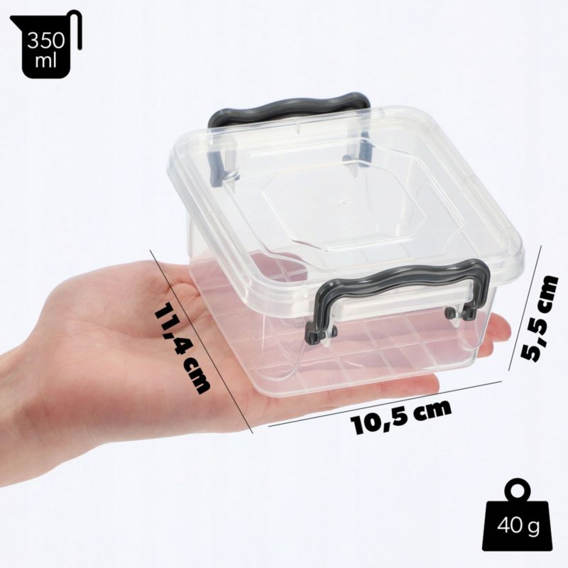Pojemnik Na Żywność KADAX Pudełko Śniadaniowe Na Lunch Lunchbox 0,35L Z Pokrywką 1szt.