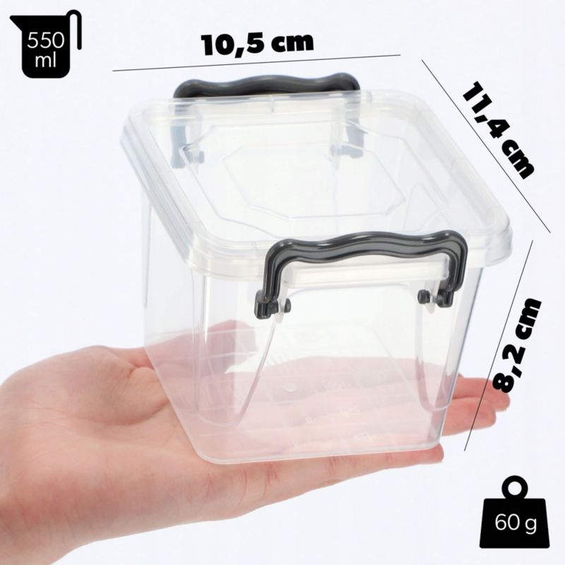 Pojemnik Na Żywność KADAX Pudełko Śniadaniowe Na Lunch Lunchbox 0,55L Z Pokrywką 1szt.