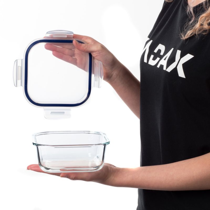 Pojemnik Na Żywność KADAX Szklany 800ml Z Pokrywką Pudełko Śniadaniówka Lunchbox 1szt.