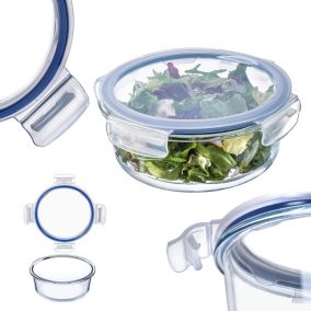 Pojemnik Na Żywność KADAX Szklany Jedzenie 1300ml Z Pokrywką Pudełko Śniadaniówka 1szt.