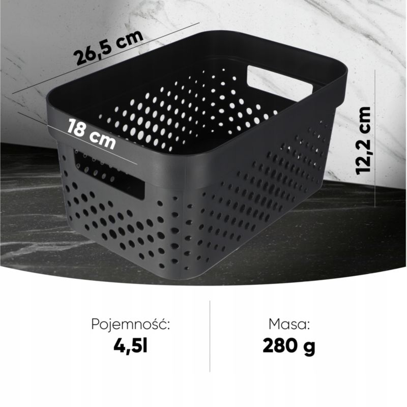 Pojemnik plastikowy Infinity Eko Curver 4.5L, antracyt