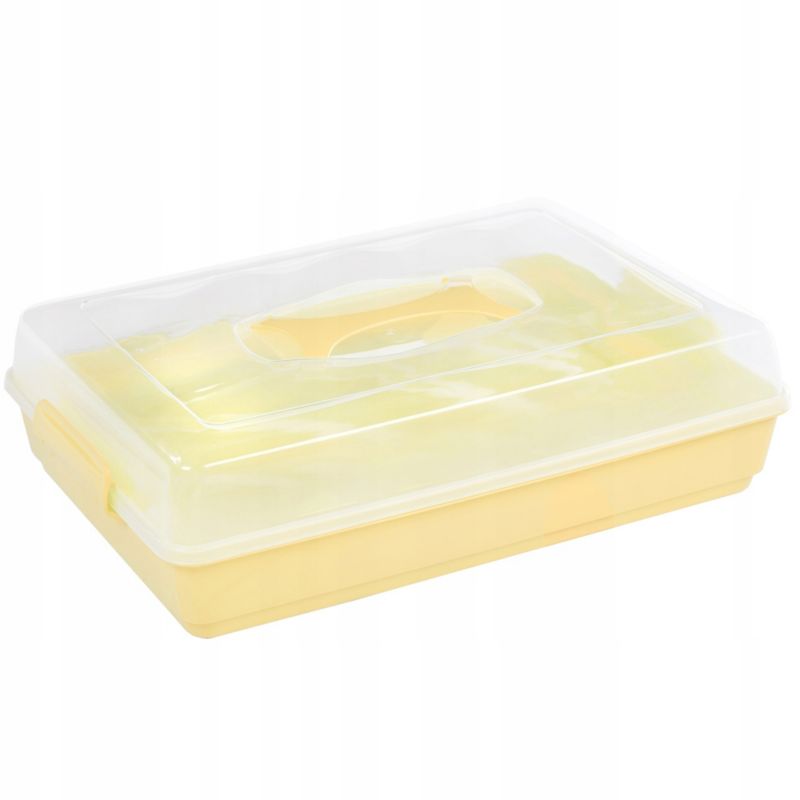 Pojemnik Plastikowy KADAX Prostokątny Na Ciasto Wypieki Tort Pudełko Duży 1szt.