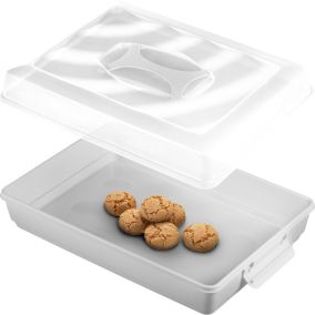 Pojemnik Plastikowy KADAX Prostokątny Na Ciasto Wypieki Tort Pudełko Duży 1szt.