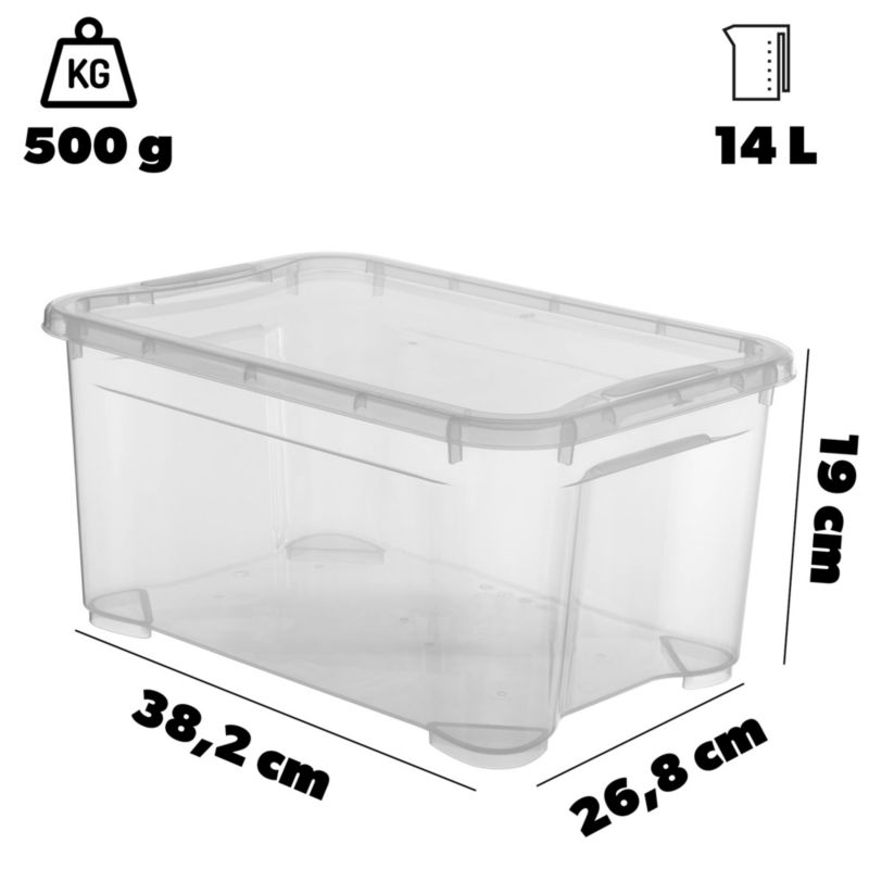 Pojemnik z przykrywką 14L Curver T Box, transparentny