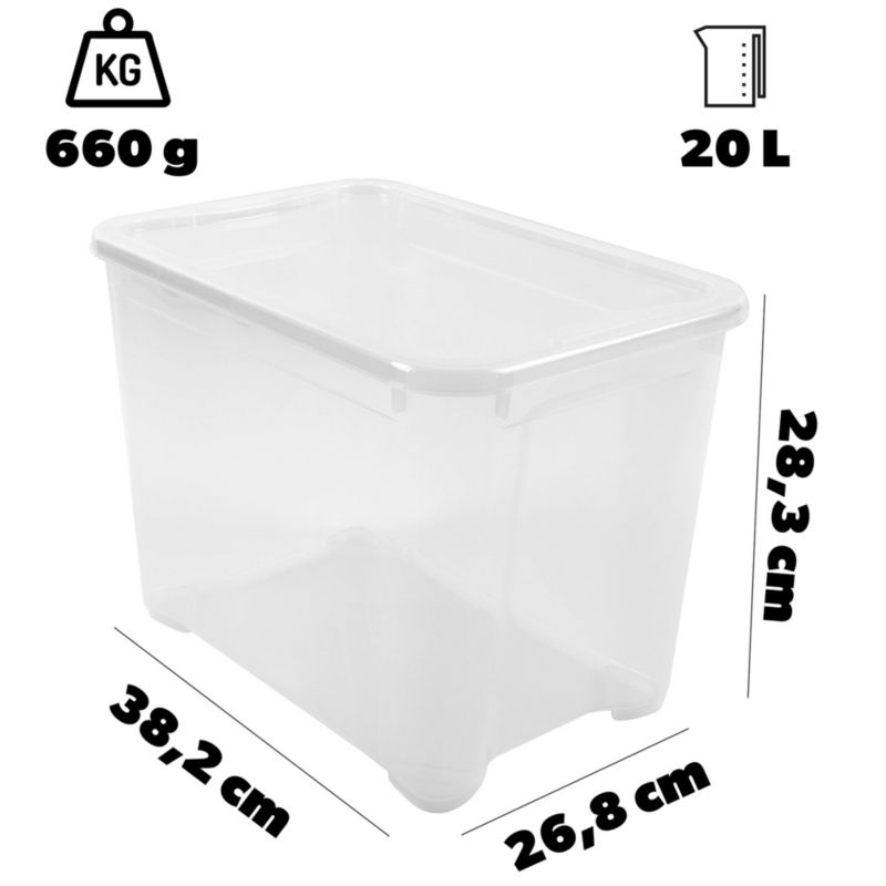 Pojemnik z przykrywką 20L Curver T Box, transparentny