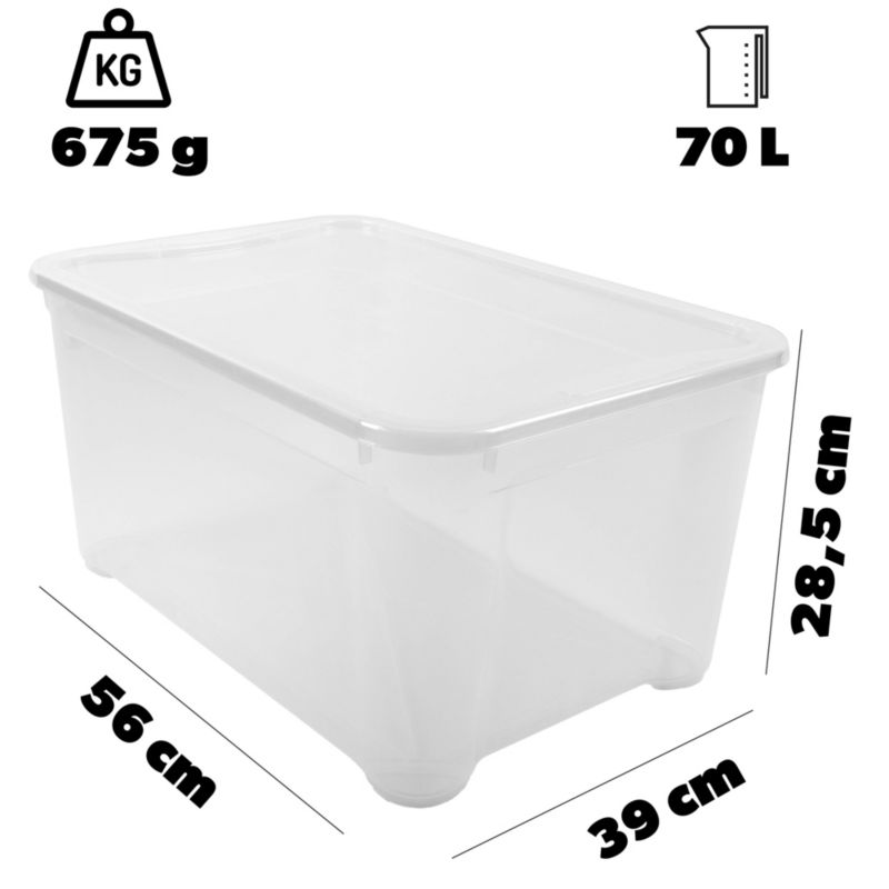 Pojemnik z przykrywką 70L Curver T Box, transparentny