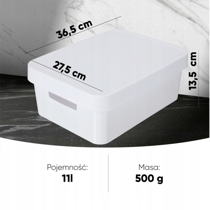 Pojemniki do przechowywania Curver Infinity 4.5+11+17L białe gładkie