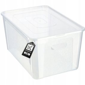 PojemnikKADAX  Plastikowy 17L Z Pokrywą Zamykany Pudełko Organizer Przezroczysty 1 szt.
