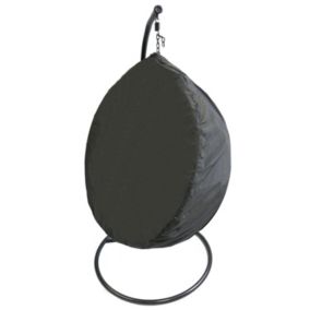 Pokrowiec na fotel wiszący kokon huśtawkę ogrodową Ferocity 130x115 cm czarny 1 szt.