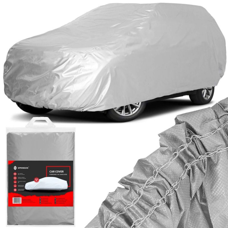 Pokrowiec na samochód Springos 540x175x150cm wodoodporna plandeka na auto szara 1 szt.