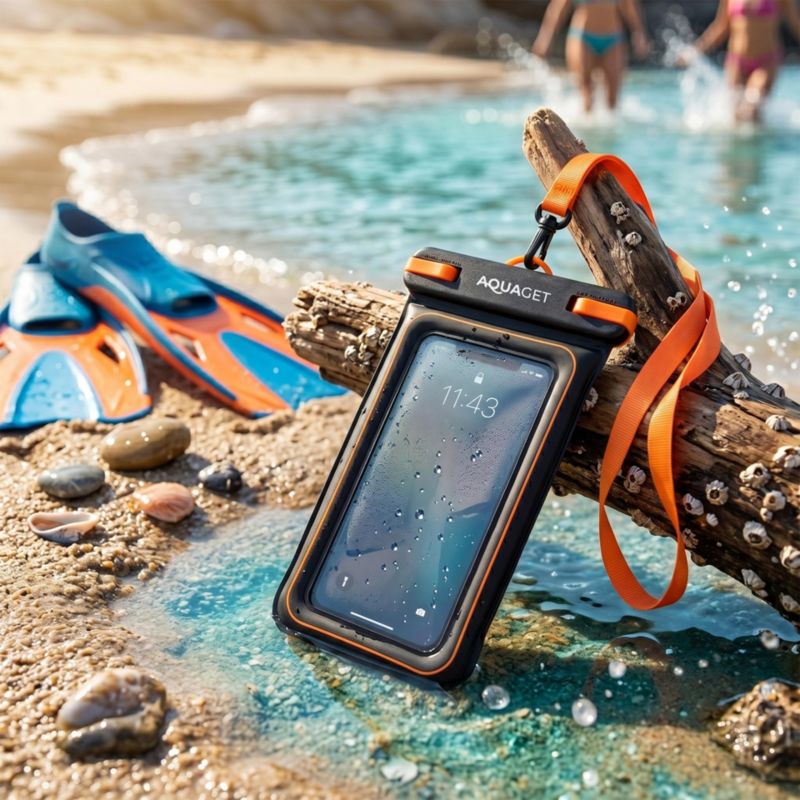 Pokrowiec wodoodporny na telefon Aquaget z kieszonką na gotówkę etui IPX8 do wody 1 szt.