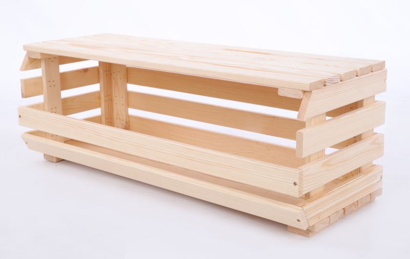 Pokrywa do skrzynki na owoce i warzywa MODO24 ażurowa szerokość 77 cm drewno naturalne 1 szt