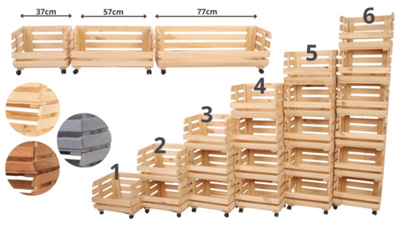 Pokrywa do skrzynki na owoce i warzywa MODO24 ażurowa szerokość 77 cm drewno naturalne 1 szt