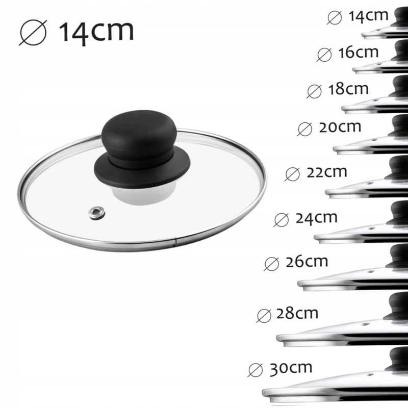 Pokrywka KADAX Szklana 14cm Żaroodporna Uniwersalna 2szt