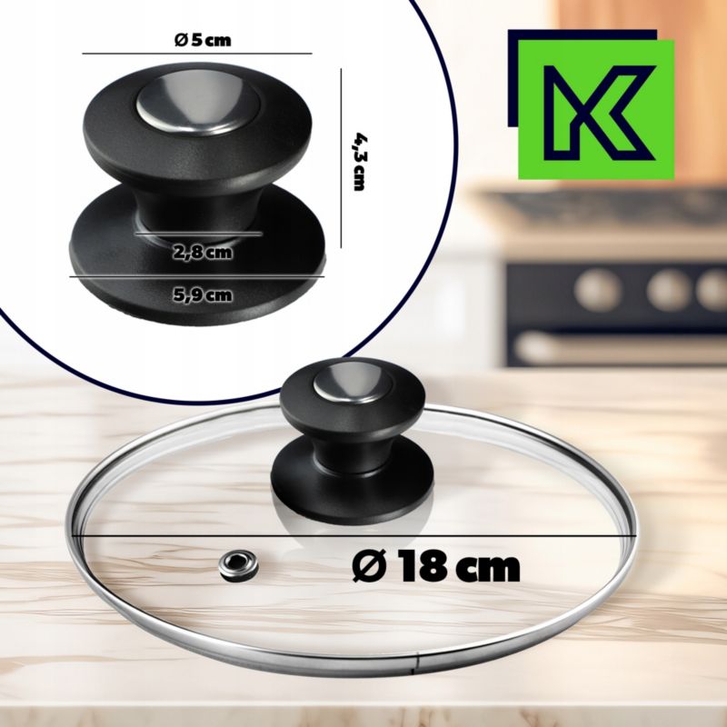 Pokrywka KADAX Szklana 18cm Pokrywa Garnka Patelni 1 szt.