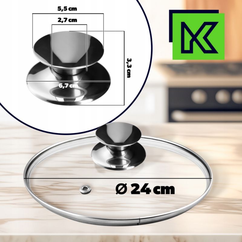 Pokrywka KADAX Szklana 24cm Żaroodporna Do Garnka 1 szt.