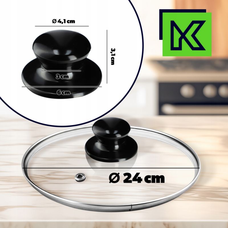 Pokrywka KADAX Szklana 24cm Pokrywa Uniwersalna 1 szt.