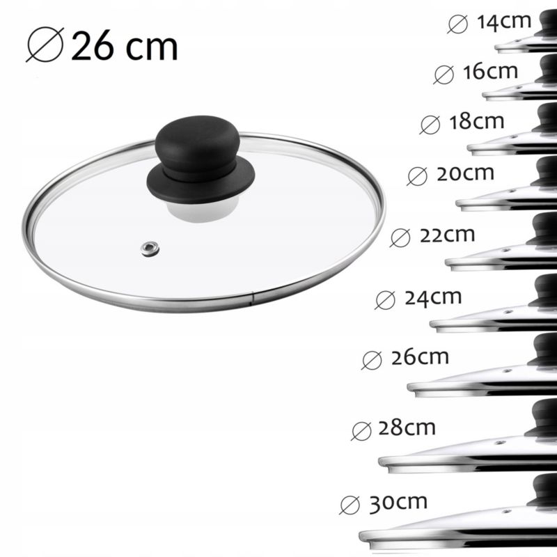Pokrywka KADAX Szklana 26cm Żaroodporna Uniwersalna 2szt