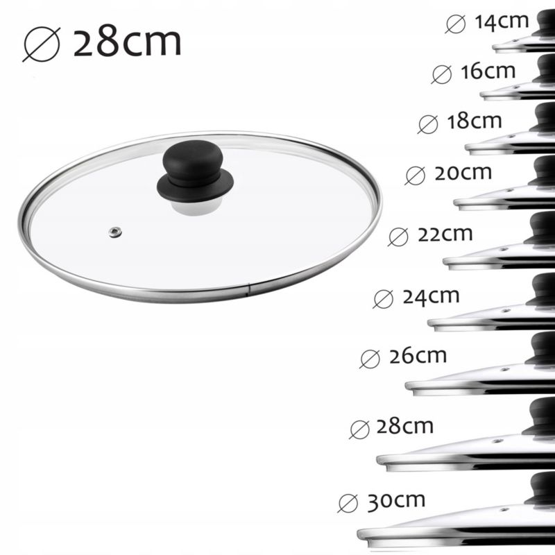 Pokrywka KADAX Szklana 28cm Żaroodporna Uniwersalna 2szt