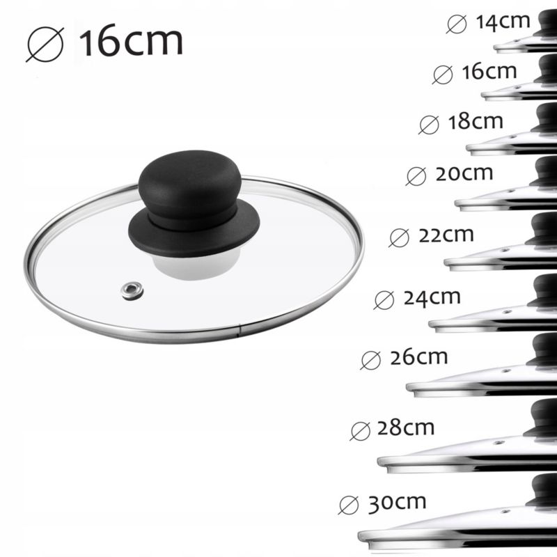 Pokrywka KADAX Szklana Do Garnka Patelni 16cm + 18cm 2 szt.