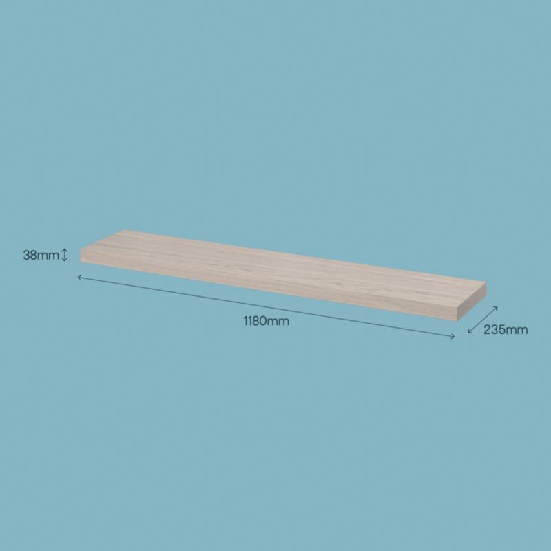 Półka 3,8 x 23,5 x 118 cm GoodHome Cusko dąb bielony