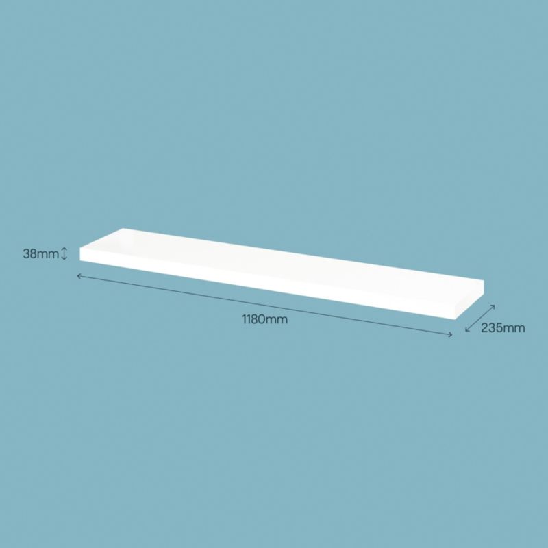 Półka Cusko 30 x 235 x 1180 mm biały połysk