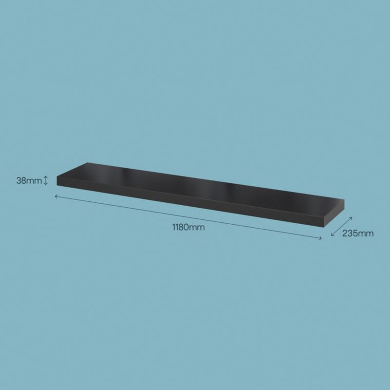 Półka dekoracyjna Form Cusko 38 x 235 x 1180 mm czarna