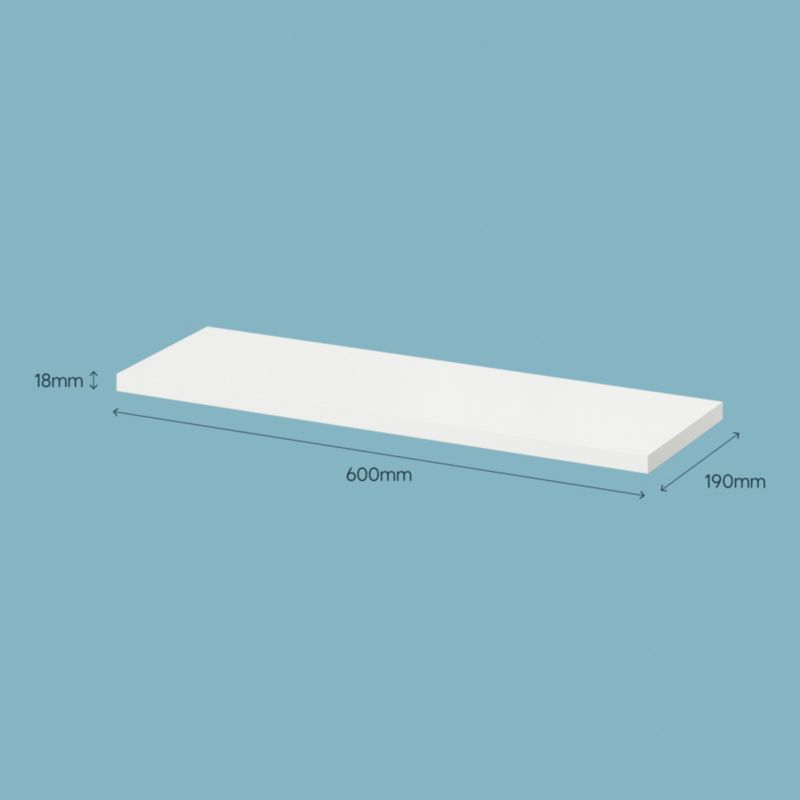 Półka dekoracyjna Form Rigga 18 x 190 x 600 mm biała