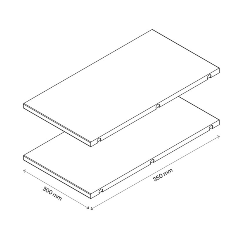 Półka do korpusu narożnego GoodHome Atomia 30 x 225 cm biały 2 szt.