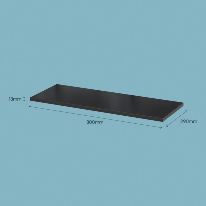 Półka GoodHome Rigga 29 x 80 cm czarny