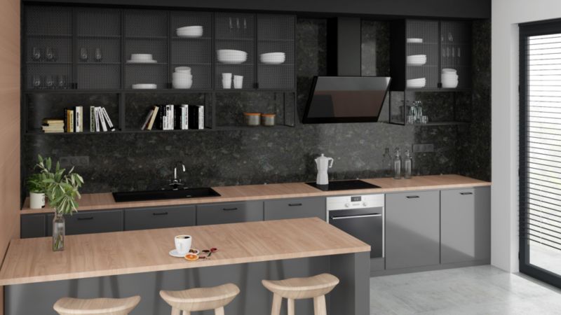 Półka metalowa Qbox czarna 80 cm