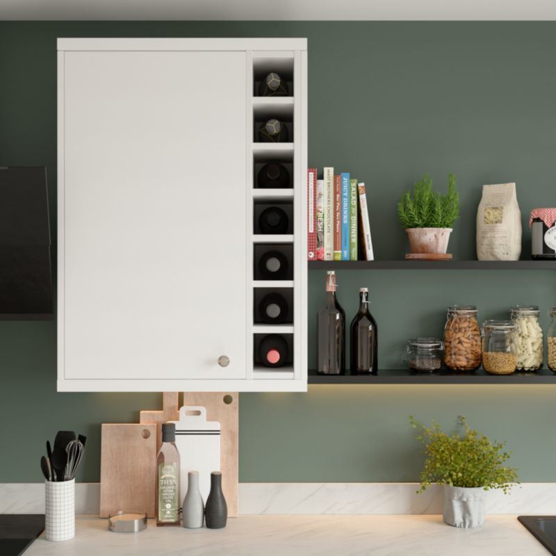 Półka na wino wysoka GoodHome Caraway 15 cm biała